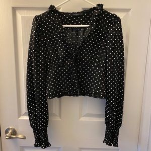 Womens waffle sleeves blouse